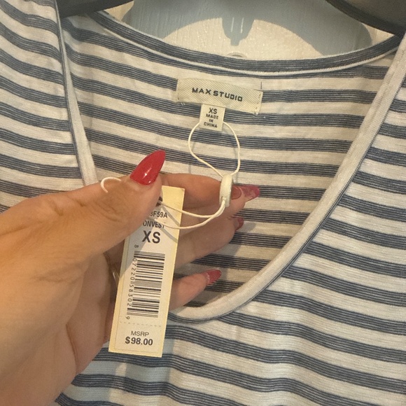 Max Studio Striped Dresses for Women Light Grey - Picture 3 of 4